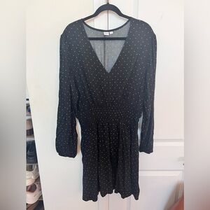 Gap Dot Print Smocked V Neck Mini Dress